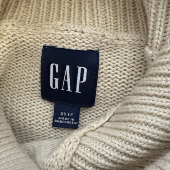 Gap Striped Cotton Turtleneck Sweater - Black and Cream size xs - Picture 6 of 7